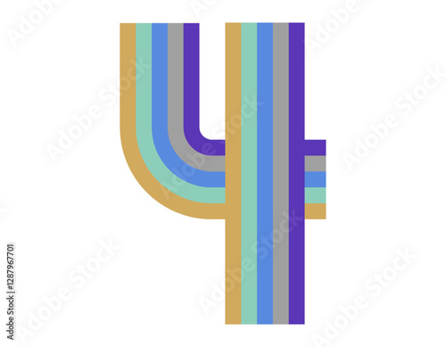 4　数字　ナンバー　デザイン　虹　カラー3