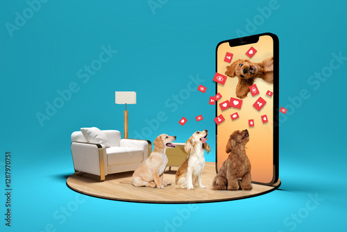 Canvas Print Social media pets
