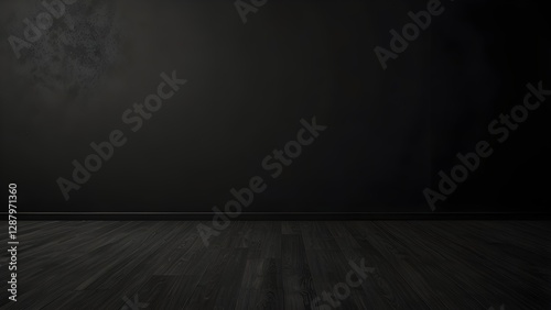Plain Solid absolutely Black colour background empty space for background of studio room and display ad or product or website template Genrative Ai