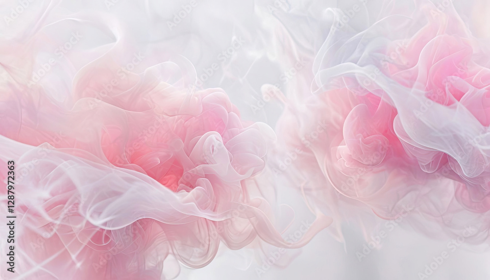 Airy, Abstract smoky Background. Ethereal Smoke-Like Formations in Soft Pastel Hues, Translucent Pink Shapes Airy, Abstract smoky Background. Ethereal Smoke-Like Formations in Soft Pastel Hues, Translucent Pink Shapes