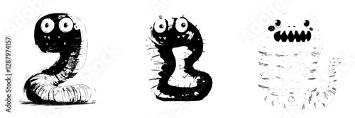 The illustration features a pink worm-like bacterium with eyes, portrayed as a cartoonish monster embodying a modern bacterial infection, characterized by a comic, yet menacing germ with eyes and a