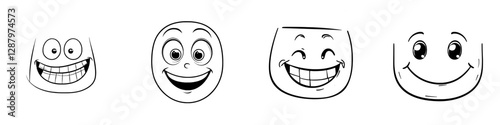 A bizarre, foolish emoticon featuring a wide, toothy grin is depicted as an isolated icon, representing a contemporary, strange emoji with a broad smile and an air of craziness, akin to an idiot