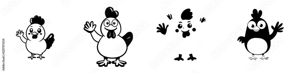 A cartoon character of a fried chicken leg with a happy face and a waving hand, isolated and modern, is a cute emoji often used in fast food or grill menu designs, representing a funny and happy meal A cartoon character of a fried chicken leg with a happy face and a waving hand, isolated and modern, is a cute emoji often used in fast food or grill menu designs, representing a funny and happy meal