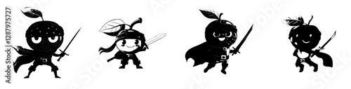 A cheerful cartoon pirate, depicted as an olive, is shown wielding a sabre while hanging from a rope, ready to attack, with a modern and lively berry-inspired sailor or corsair theme, alongside a