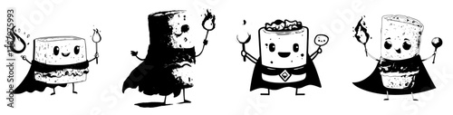A magician from Mexico, depicted as a cartoon character, specializes in enchiladas and is associated with modern Tex-Mex snacks, wielding a wand and fire