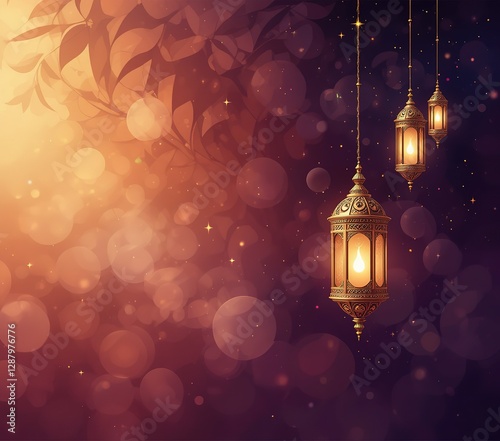 Ramadan Kareem greeting photo with serene mosque background