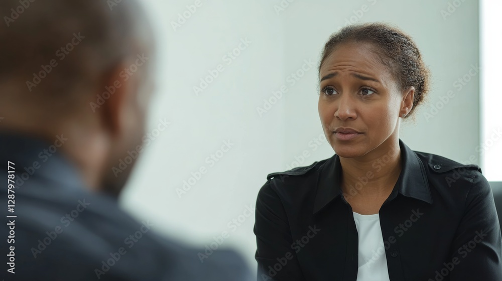 A criminal investigator interviewing a witness in a police station. Featuring witness questioning and investigation process