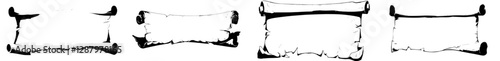 A vintage paper scroll, an old manuscript, or an ancient treasure map is akin to a modern antique papyrus, while also resembling a parchment scroll or a paper letter roll banner