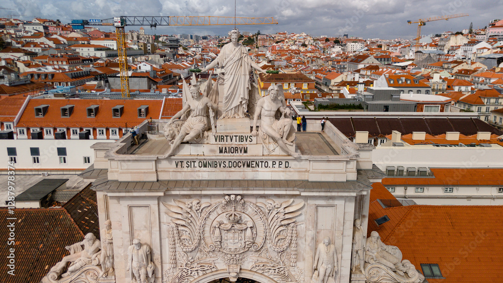 Aerial view at Lisbon on a sunny day