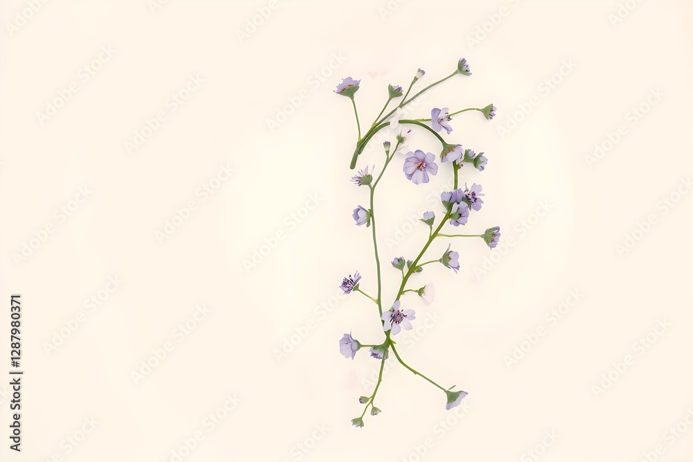 Elegant heart-shaped wreath of lavender and ivy on a soft cream background Elegant heart-shaped wreath of lavender and ivy on a soft cream background