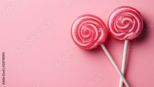 Delicious pink lollipop background.