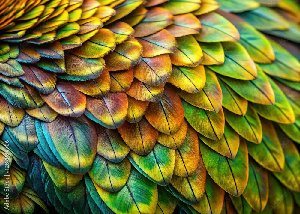 Fototapeta premium Vivid New Zealand Kea Parrot Feathers Close-up Stock Photo