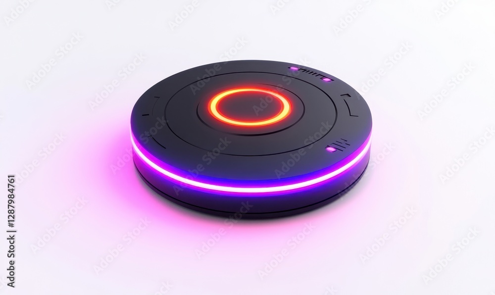 Futuristic glowing device on white background, ideal for tech presentations Futuristic glowing device on white background, ideal for tech presentations