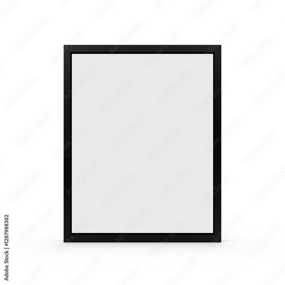A mockup of a black colored 16x20 frame with shadows on a white background A mockup of a black colored 16x20 frame with shadows on a white background