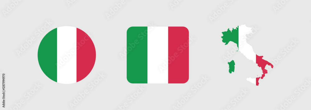 Vector Italy National Flag icon collection. Flag set of Italy various styles.
Vector Italy National Flag icon collection. Flag set of Italy various styles.