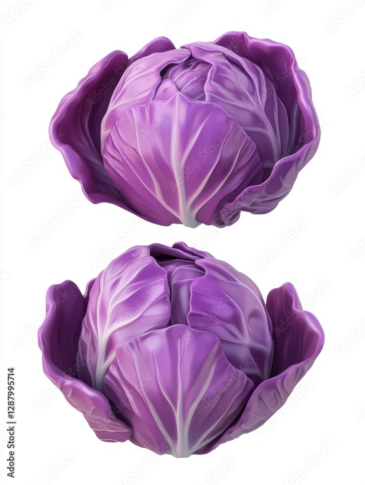 Obraz premium Red Cabbage Studio Shot Isolated White
