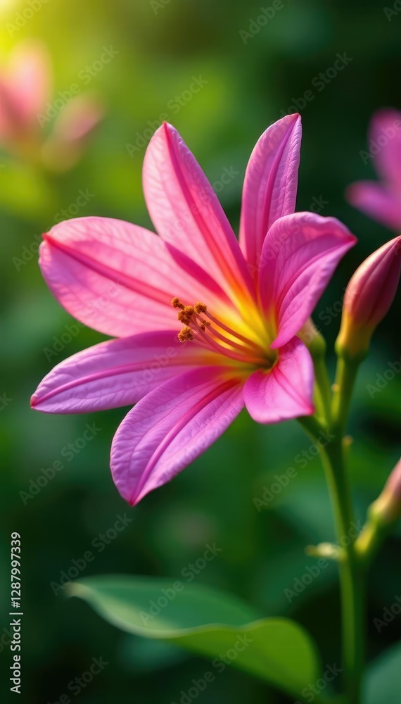 Soft petals of alstroemeria bloom in harmony with nature, serene, garden Soft petals of alstroemeria bloom in harmony with nature, serene, garden