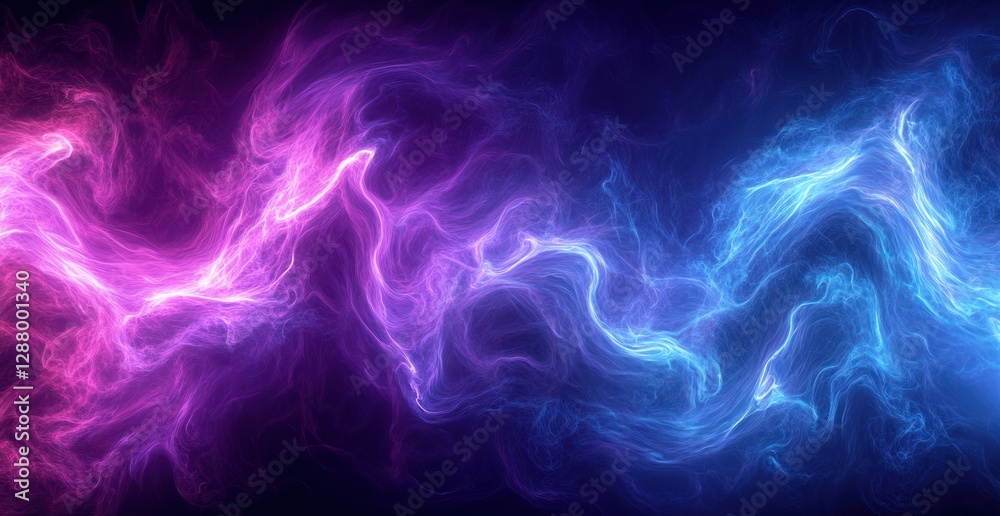 Obraz premium Abstract Purple and Blue Nebula Swirls: A Cosmic Dance of Light and Color
