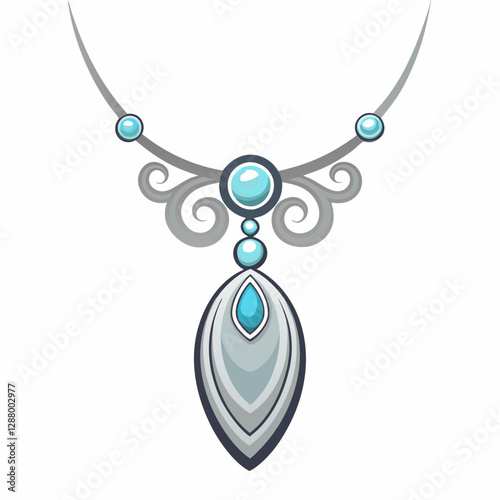 elegant silver necklace with pendant 