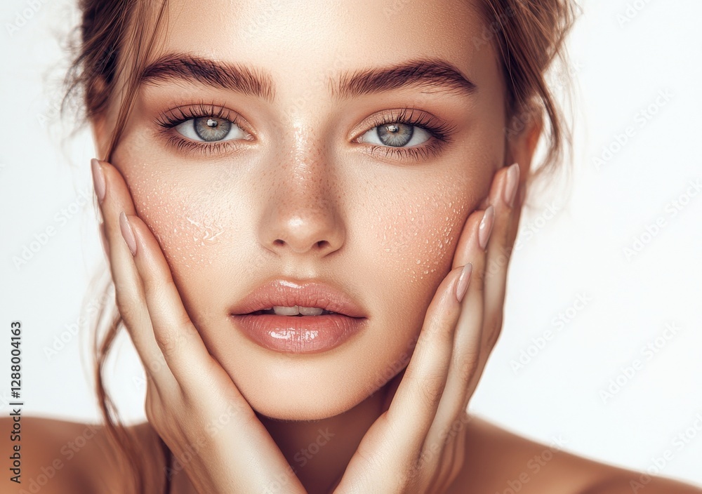 Natural makeup enhances a woman's features while maintaining the appearance of healthy, clean skin and pure beauty Natural makeup enhances a woman's features while maintaining the appearance of healthy, clean skin and pure beauty