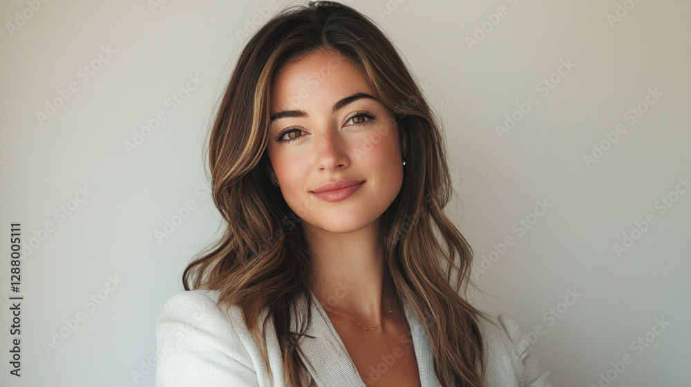 A confident and charismatic young woman poses with a warm smile. Her stylish attire reflects professionalism, making her a suitable representation of modern business culture. A confident and charismatic young woman poses with a warm smile. Her stylish attire reflects professionalism, making her a suitable representation of modern business culture.