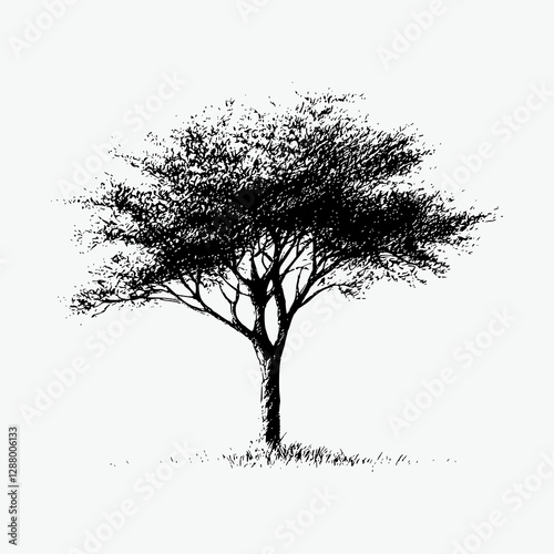 vector of a acacia  tree on a white background

