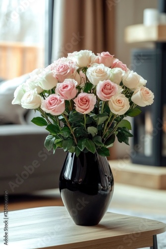 Pink Roses in Vase