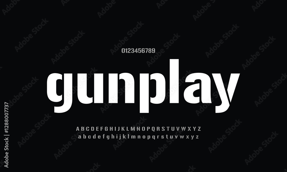 gunplay vector font alphabet with numbers gunplay vector font alphabet with numbers