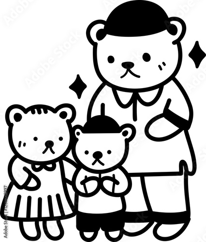 bears celebrating eid mubarak illustration