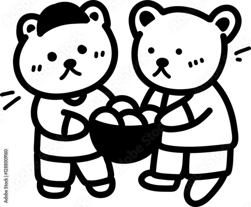 bears celebrating eid mubarak illustration