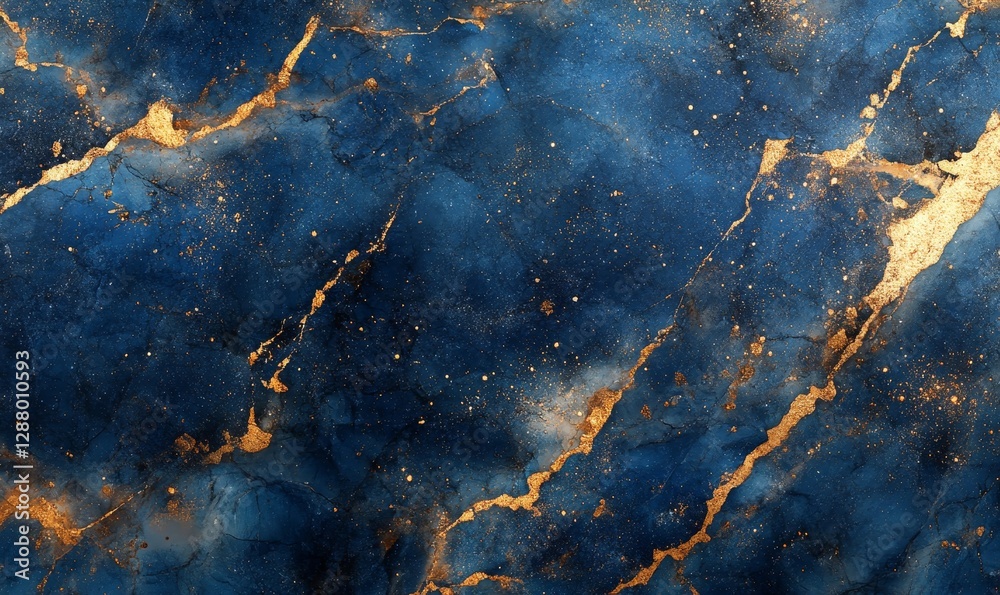 Blue and Gold Marble Texture, Generative AI Blue and Gold Marble Texture, Generative AI