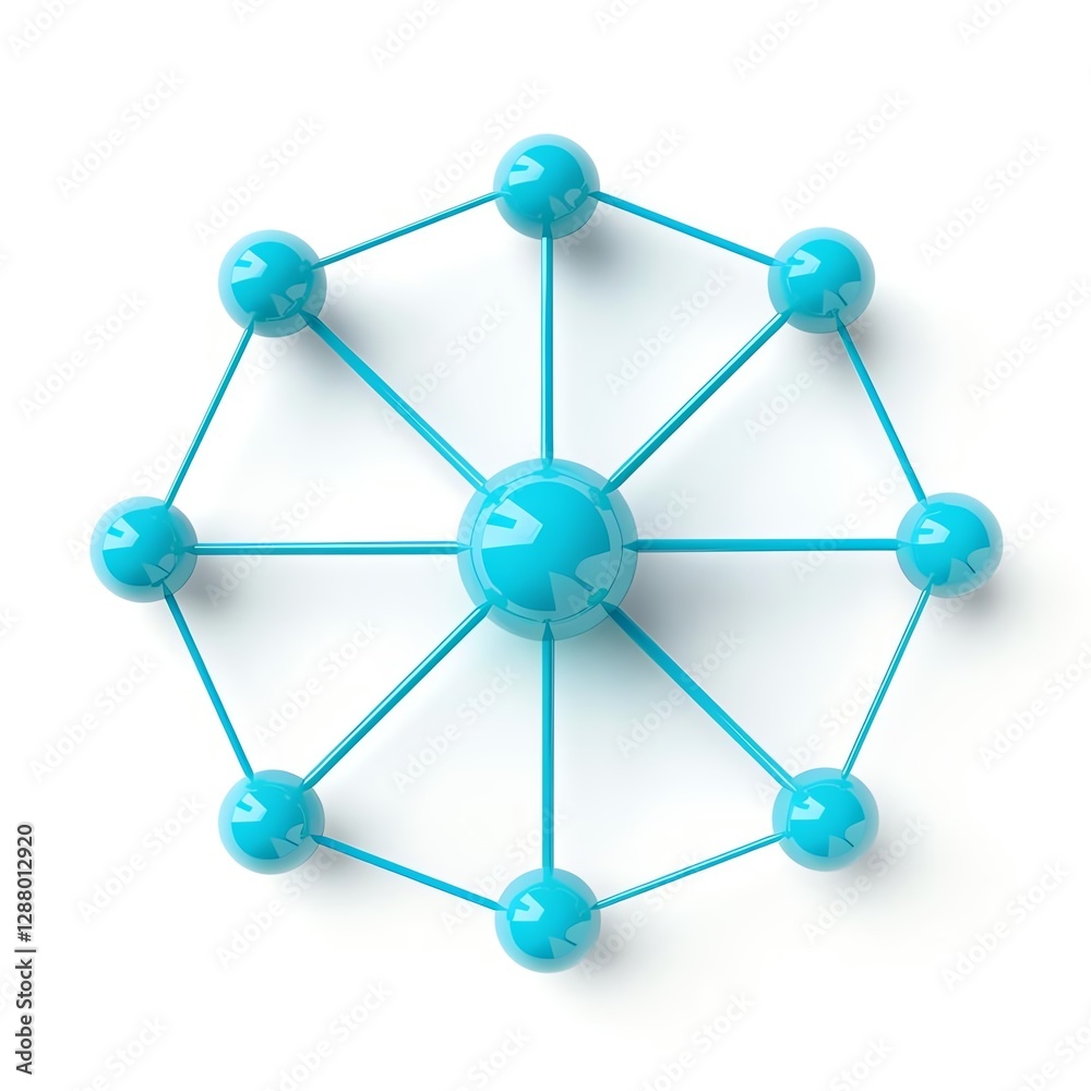 A conceptual diagram of a central hub with multiple spokes represents the coordinated structure of a well-connected organization. A conceptual diagram of a central hub with multiple spokes represents the coordinated structure of a well-connected organization.