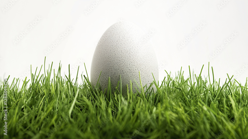 large egg stands on vibrant green grass large egg stands on vibrant green grass