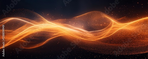 Abstract Glowing Lines Flowing Through Space, Generative AI
