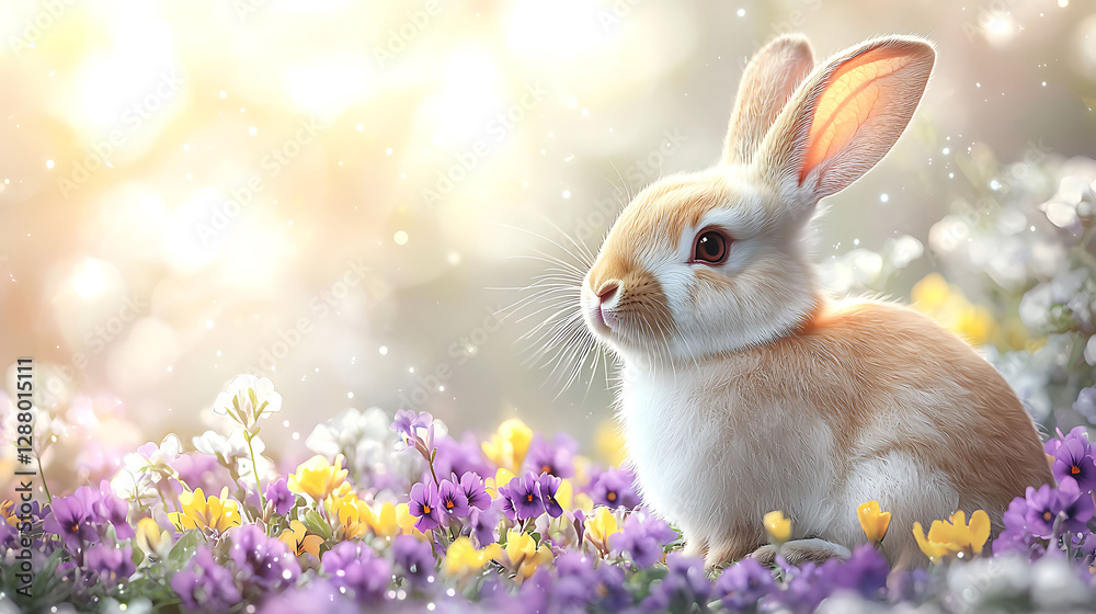 Adorable bunny rabbit nestled in a vibrant spring meadow, bathed in warm sunlight. Perfect for Easter, springtime, pet, or nature themes. Ideal for calendars, greeting cards, websites, and more. Adorable bunny rabbit nestled in a vibrant spring meadow, bathed in warm sunlight. Perfect for Easter, springtime, pet, or nature themes. Ideal for calendars, greeting cards, websites, and more.