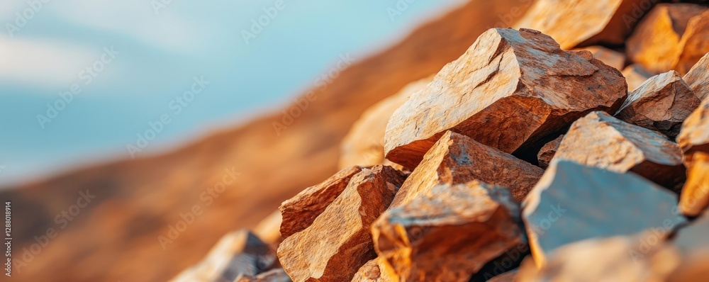 Weathering process concept. Close-up of textured rocks showcasing a natural landscape at sunset. Weathering process concept. Close-up of textured rocks showcasing a natural landscape at sunset.