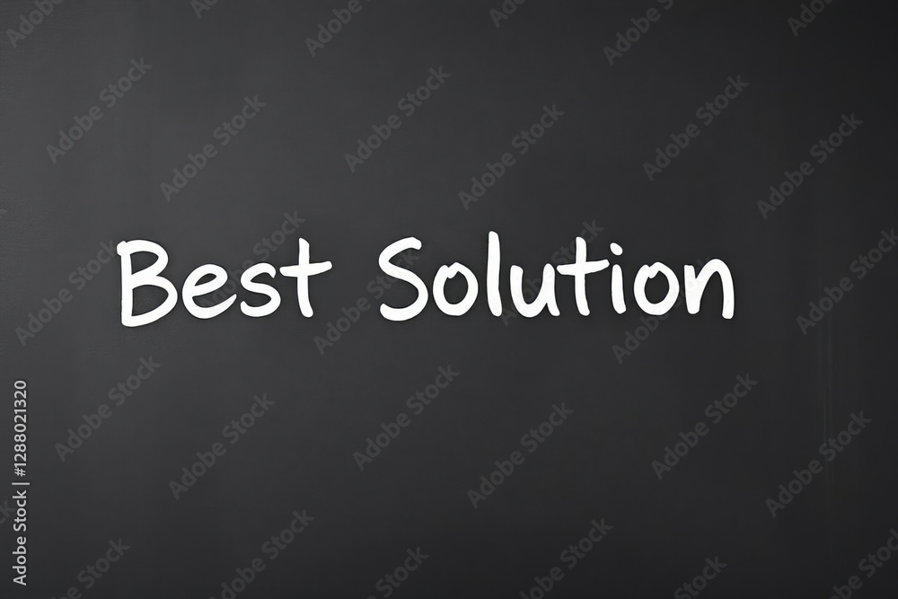 Fototapeta premium White text Best solution on black chalkboard