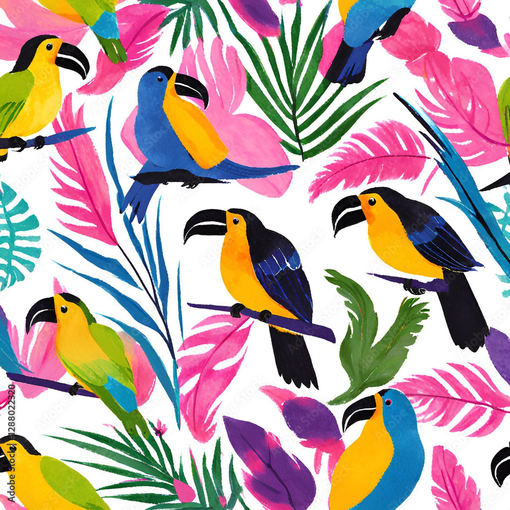 Obraz premium seamless pattern with birds