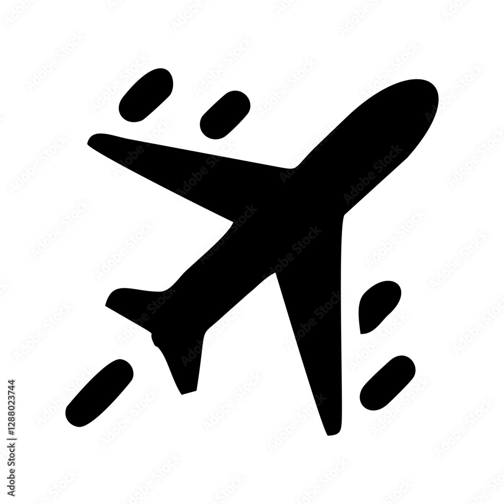 Airplane Silhouette with Abstract Fligh Path Airplane Silhouette with Abstract Fligh Path