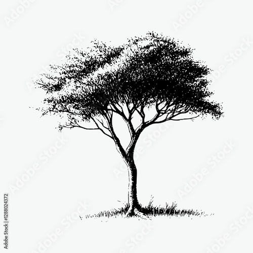 vector of a acacia  tree on a white background
