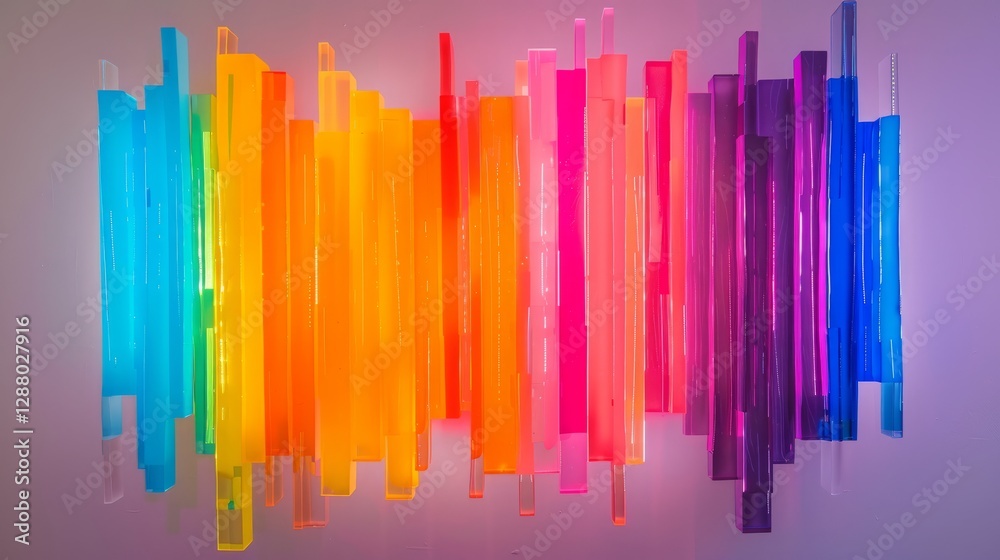 Fototapeta premium background with multicolored glowing lines.