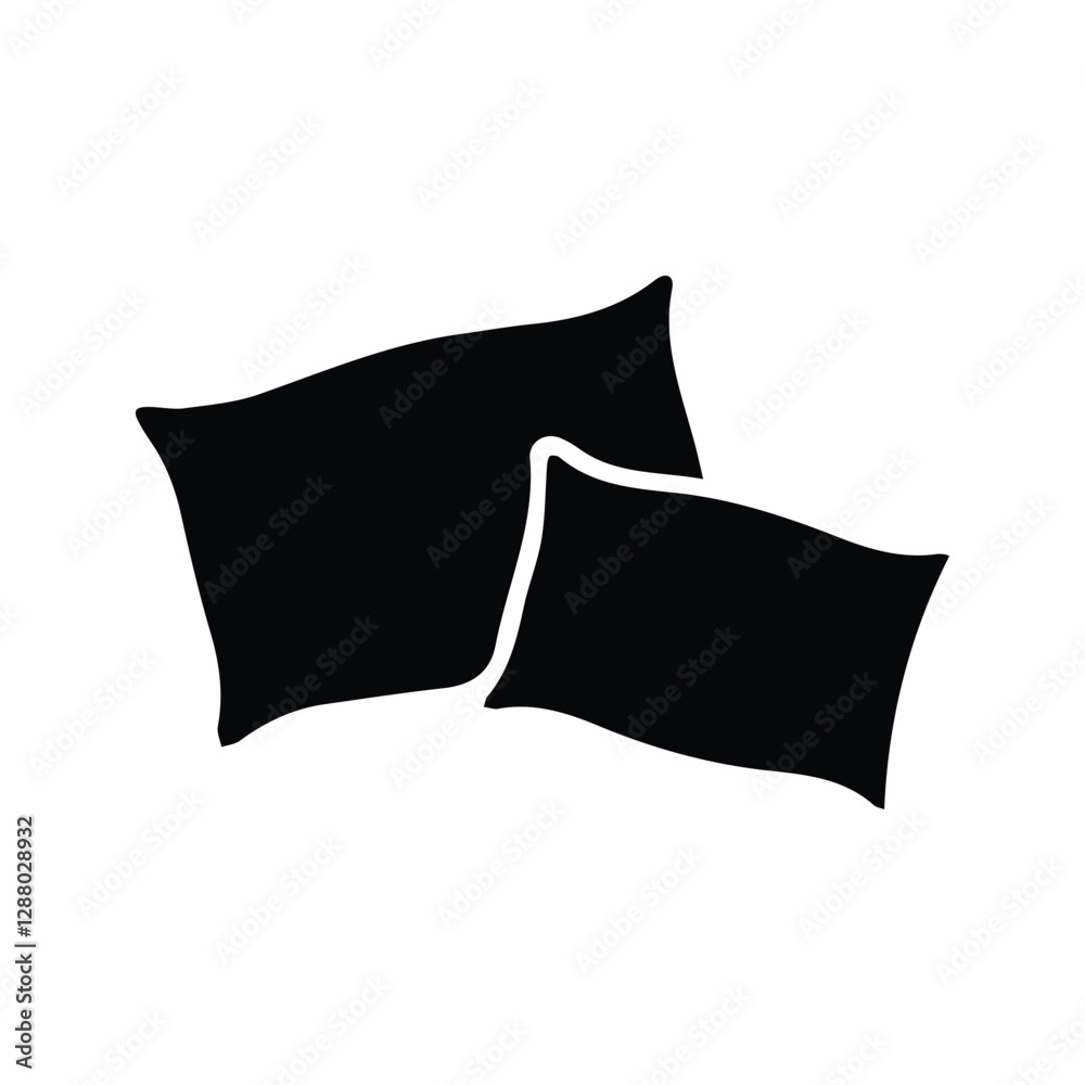 Pillow Icon. Illustration of Two Soft and Comfortable Pillows. Bedroom Decoration. Big and Small Pillows. Pillow Icon. Illustration of Two Soft and Comfortable Pillows. Bedroom Decoration. Big and Small Pillows.