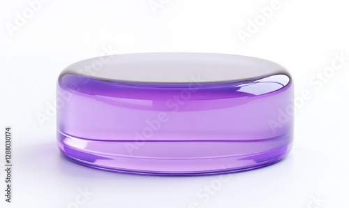 Purple glass cylinder on white for product display