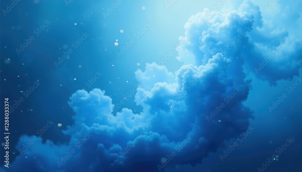 Naklejka premium Abstract swirling blue fog, ethereal texture overlay, ambient, sky