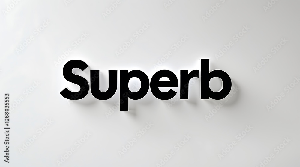 Bold typography featuring the word 'Superb' in a sleek black font on a light backdrop Bold typography featuring the word 'Superb' in a sleek black font on a light backdrop