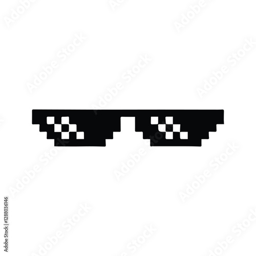 Pixel Glasses Icon. Thug Life Glasses. Boss Accessories.