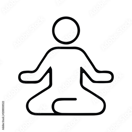 Yoga icon. Illustration of Yoga Positions for Relaxation. Meditation pose. Symbol of Relaxation of body and mind.