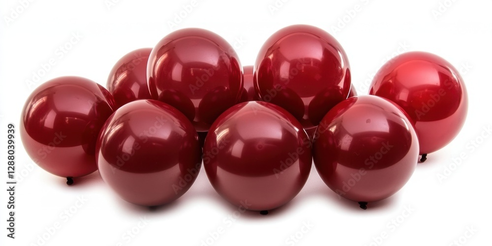 Group of shiny red rubber balls arranged in cluster Group of shiny red rubber balls arranged in cluster