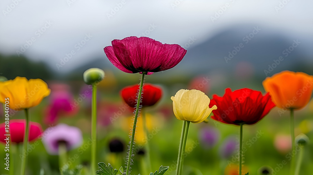 Fototapeta premium Vibrant Poppy Field in Bloom