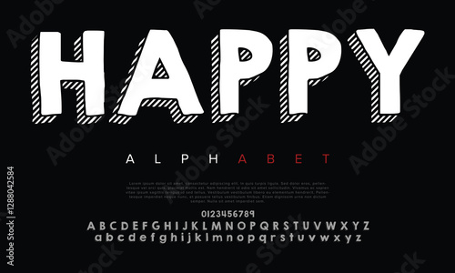 KGHAPPY Vector font alphabet with two sets of letters